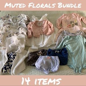 9-12mos 14 ITEMS muted floral bundle
